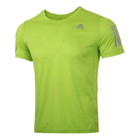 adidas Running Training Sports Quick Dry Short Sleeve Green FQ7253