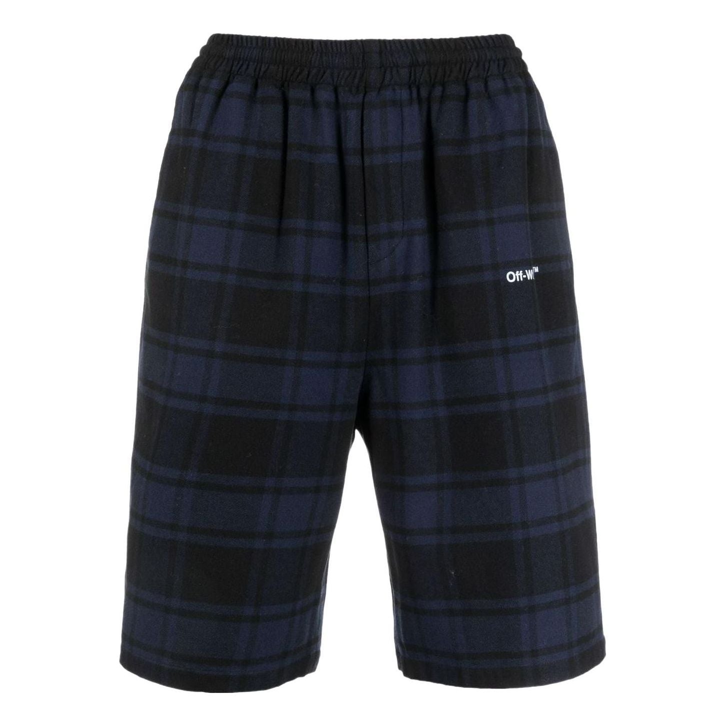 Off-White SS22 Arrow Pattern Printing Plaid Shorts Blue OMCB058S22FAB0014501