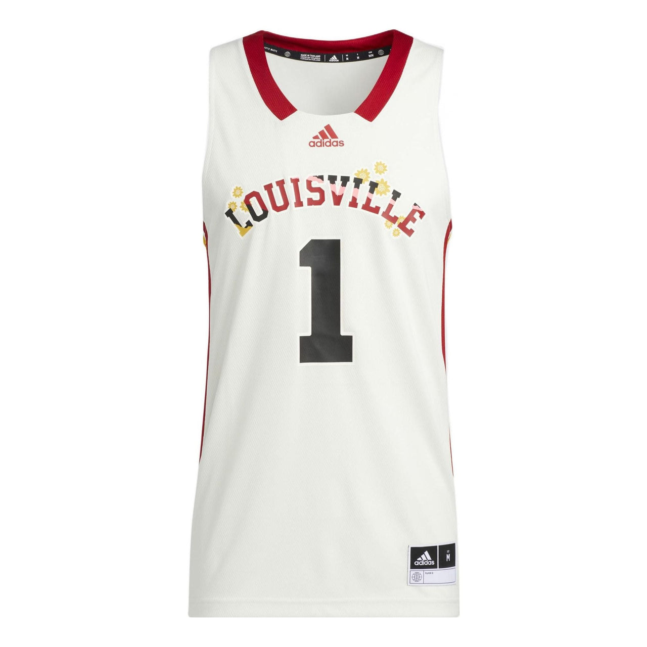 Men's adidas Side Pattern Alphabet Numeric Printing Round Neck Basketball Sports Vest White H59109