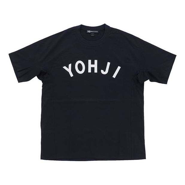 Y-3 U YOHJI LETTERS SS TEE Alphabet Printing Short Sleeve Unisex Black FJ0327