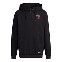 Men's adidas neo Back Logo Pattern Half Zipper Black H52968