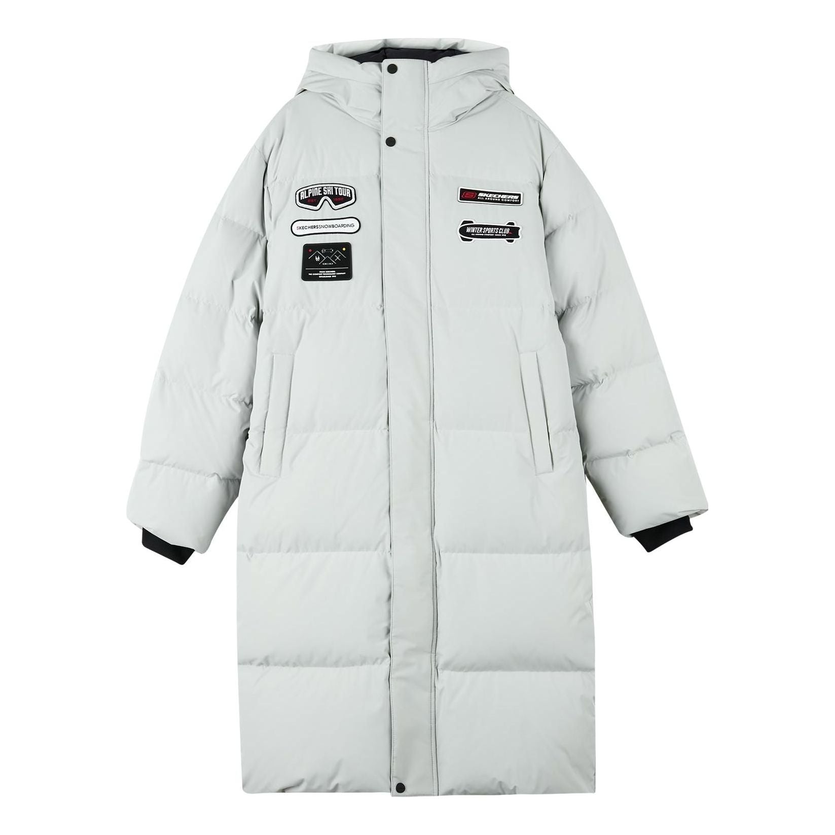 Skechers Letter Graphic Long Down Jacket 'White' L422U075-00KB
