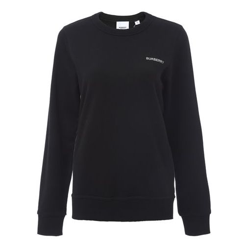 (WMNS) Burberry SS21 Alphabet Pure Cotton Round Neck Pullover Hoodie Black 80255211
