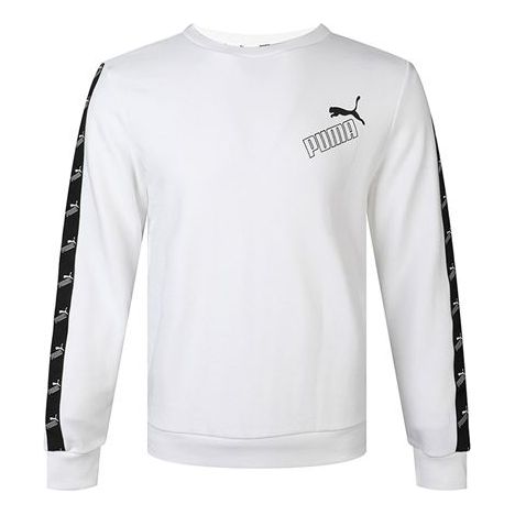 PUMA Amplified Crew Round Neck Casual Pullover White 586914-02