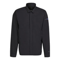 Men's adidas Terrex C Myshelter W.r Colorful Logo Stripe Printing Lapel Jacket Black H65697