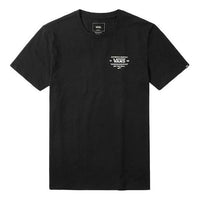 Men's Vans Alphabet Pattern Printing Loose Short Sleeve Black VN0A3ZN9BLK