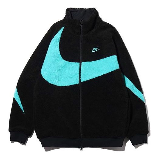 Nike Big Swoosh Reversible Boa Jacket (Asia Sizing) 'Black Blue' BQ6546-103