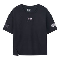(WMNS) FILA Reflective Logo Printing Short Sleeve Navy Blue F11W028101F-NV