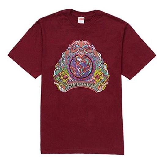 Supreme SS19 Knot Tee Burgundy Printing Short Sleeve Unisex Red SUP-SS19-253