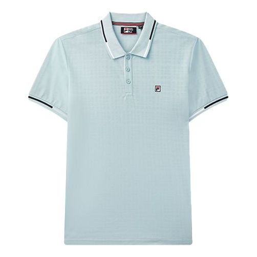 FILA Contrasting Colors Stripe Short Sleeve Polo Shirt Blue F11M031114F-LB