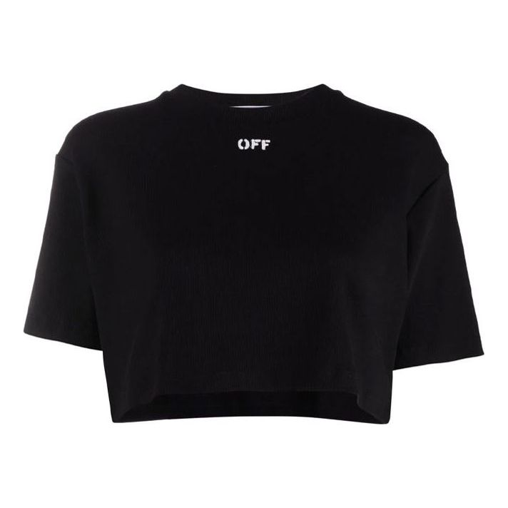 (WMNS) Off-White Logo Micro Mark Short Sleeve Slim Fit Version Black OWAA081F21JER0011001