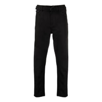 Men's Off-White SS22 Solid Color High Waist Straight-Leg Casual Pants/Trousers Black OMYA142C99DEN0011010
