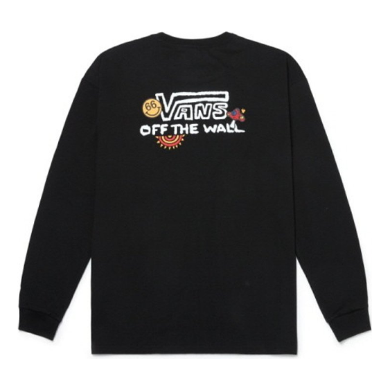 Vans Logo Long Sleeve T-shirt 'Black' VN0A5H86BLK