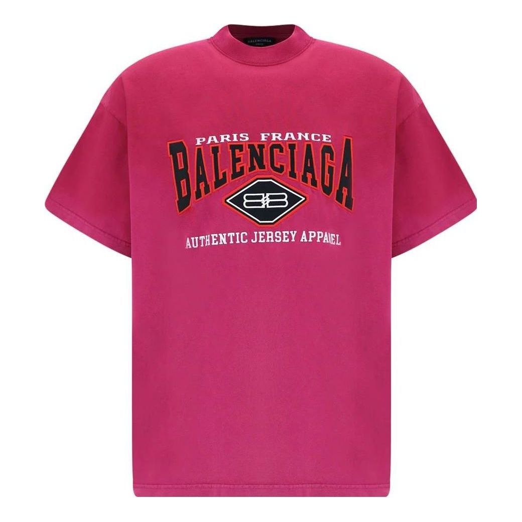 Balenciaga B Authentic Vintage Jersey Oversized T-Shirt 'Pink' 694576TMVA95566