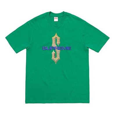 Supreme SS18 Diamonds Tee Green Diamond Printing Short Sleeve Unisex SS18-0187