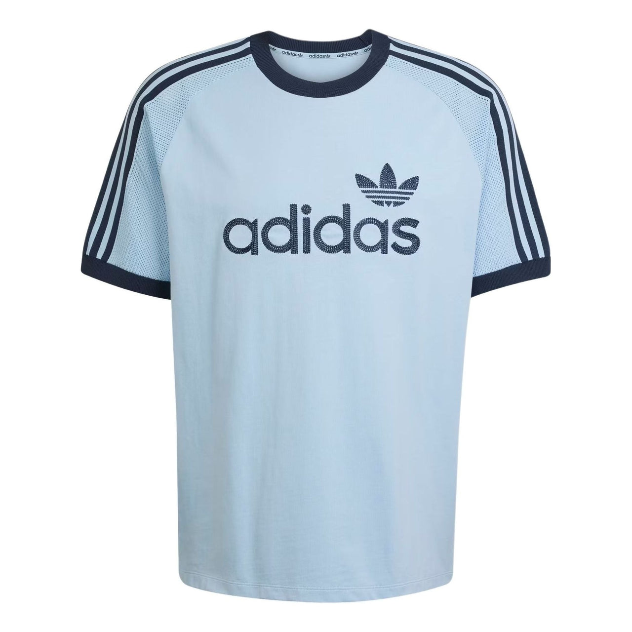adidas Premium Knitted T-Shirt Asia Sizing 'Clear Sky' JN5557