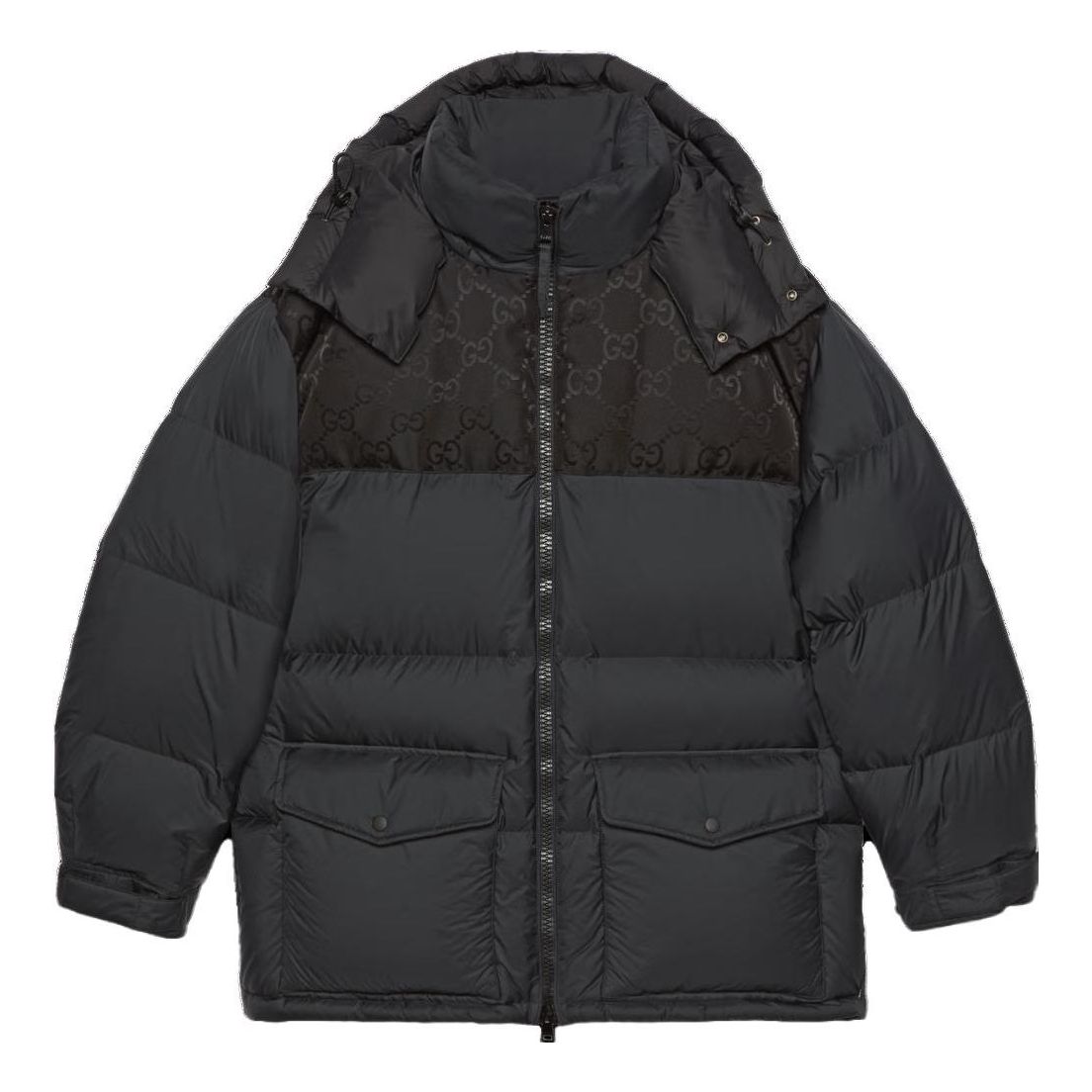 Gucci Nylon Down Jacket With GG Inserts 'Black' 762558-Z8BNG-1000