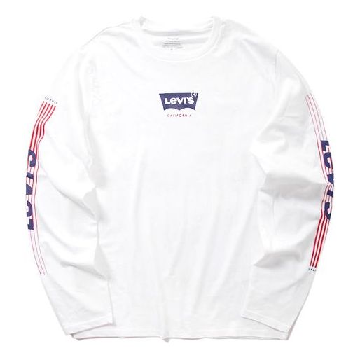 Men's Levis Stripe Alphabet Logo Long Sleeves White 22538-0043