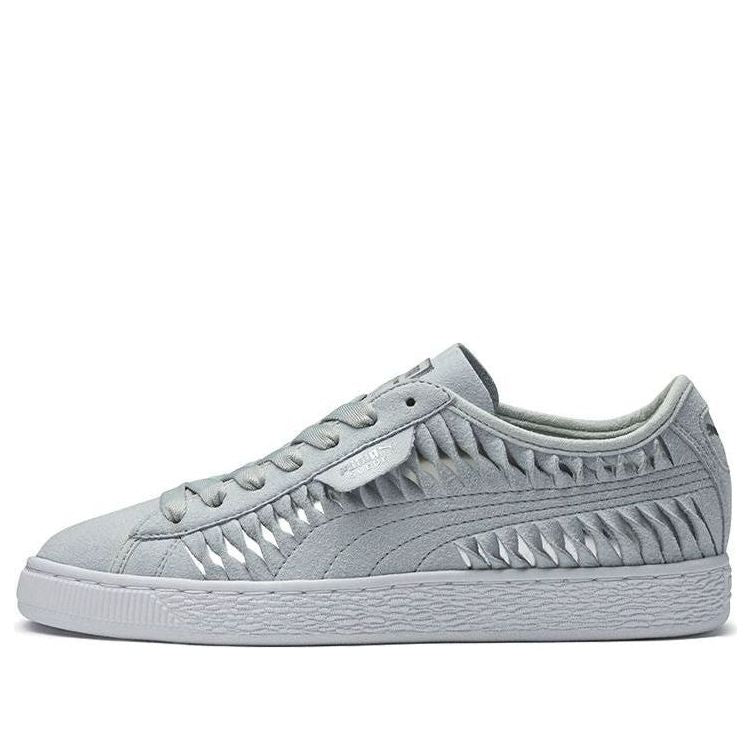 (WMNS) PUMA Suede Metallic Entwine 'Gray White' 365471-01