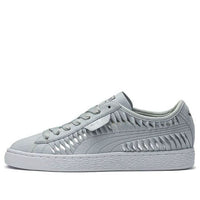 (WMNS) PUMA Suede Metallic Entwine 'Gray White' 365471-01