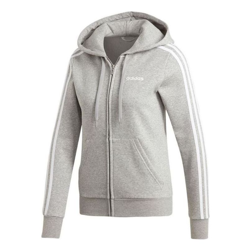 (WMNS) adidas 3-Stripes Fleece Hoodie Asia Sizing 'Grey' EI0683