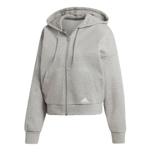 (WMNS) adidas Mh 3S Dk Hd Sports Hooded Jacket Gray EB3823