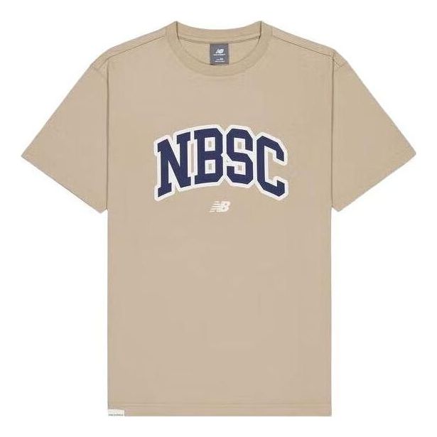 New Balance Big NBSC Graphic T-Shirt Asia Sizing 'Beige Navy' AMT42322-SOT