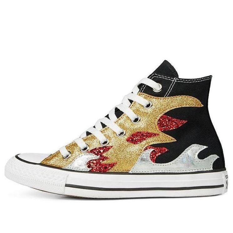 Converse Chuck Taylor All Star Glitter Flame Black White 165756C