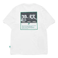 Men's FILA FUSION Subject Pattern Printing Knit Loose Sports Short Sleeve White T11M132106F-WT
