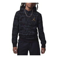(GS) Air Jordan Take Flight Black and Gold Printed Pullover 'Black' FV5672-010