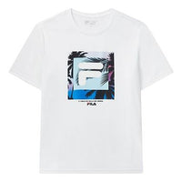 Men's FILA Subject Printing Short Sleeve White T-Shirt F11M028139F-WT