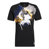 Men's adidas James Harden Abstract Pattern Short Sleeve Black T-Shirt H62286