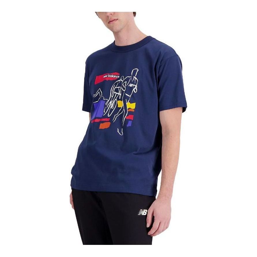 New Balance Athletics Graphic T-Shirt Asia Sizing 'Navy' MT33500-NNY