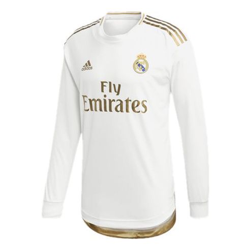 adidas real Madrid 19-20 Season Player Edition Alphabet Logo Stripe Sports Soccer/Football Long Sleeves Jersey White DW4437