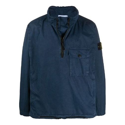 STONE ISLAND Zipper High Collar Windproof Tops Blue 7215113WN