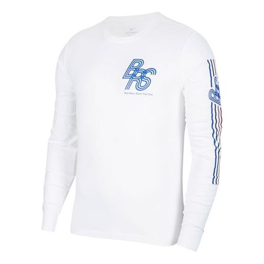 Nike Dri-Fit Printing Running Sports Long Sleeves White DH4345-100