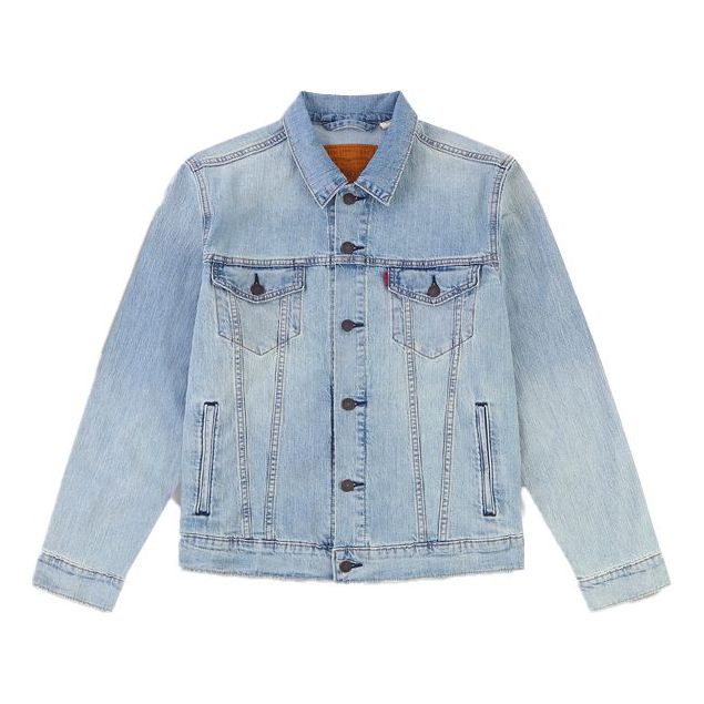 Men's Levis Series lapel Retro Denim Jacket Light Blue 72334-0558