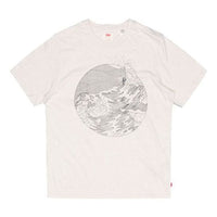 Men's Levis Printing Round Neck Short Sleeve Beige T-Shirt 21547-0019