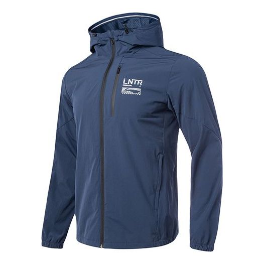 Li-Ning Training Series Alphabet Printing Sports Hooded Jacket Blue AFDQ353-3