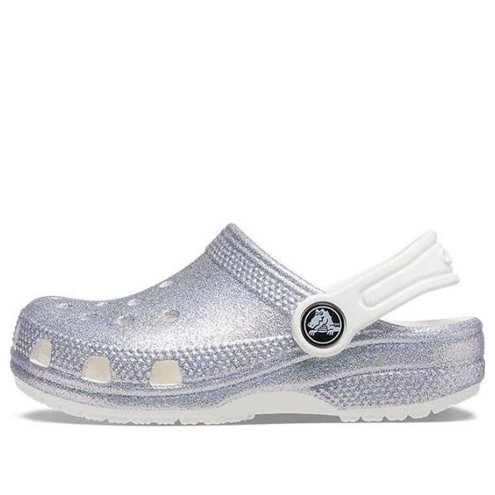 (GS) Crocs Classic Glitter Sandals 'Silver White' 206993-94S