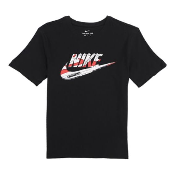 Nike Air Max Printed Loose-Collar Short-Sleeved Male Black BQ0703-010