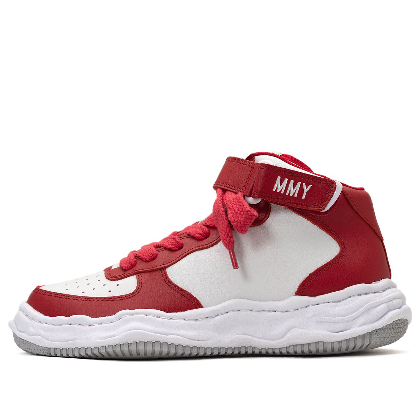 Maison MIHARA YASUHIRO WAYNE OG Sole Leather High-top Sneaker 'Red' A08FW705-WHTRED