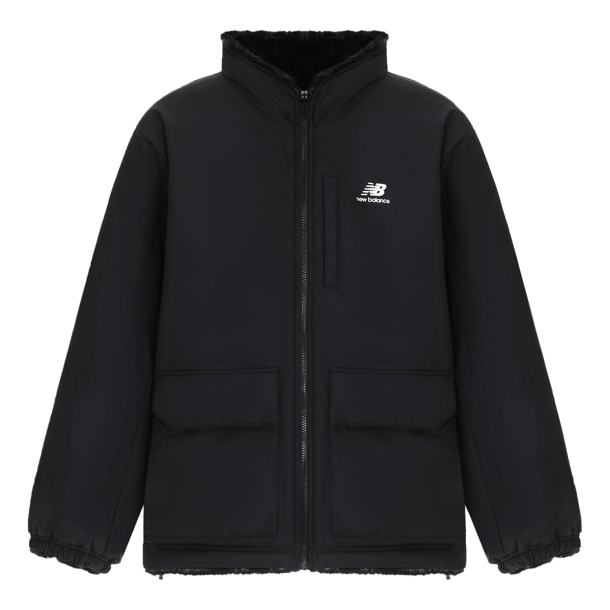 New Balance Logo Windbreaker Jacket Asia Sizing 'Black White' 6DC43783-BK