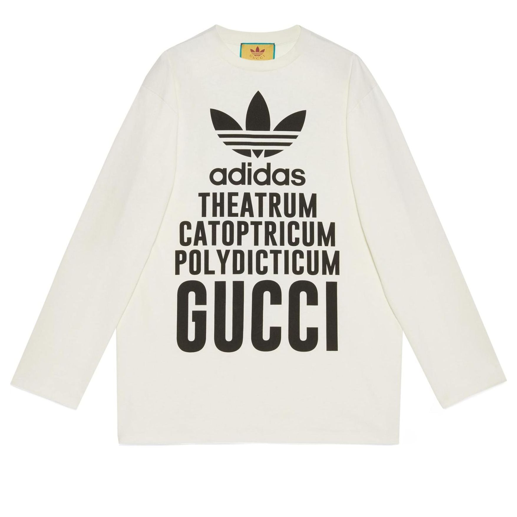 (WMNS) Gucci x adidas Oversized Cotton Jersey Long Sleeve T-Shirt 'White' 721393-XJEXL-9095