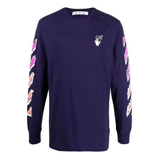 Off-White SS21 Arrow Logo Printing Long Sleeves Blue OMAB001R21JER0034632