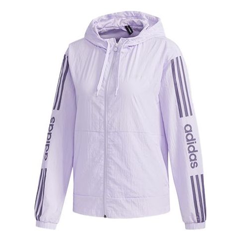 (WMNS) adidas neo Letter Printing Hooded Jacket Purple FP7455