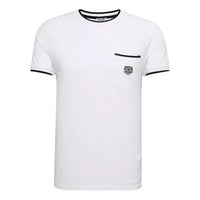 Men's KENZO SS21 Small Tiger Head Embroidered Pocket Round Neck Short Sleeve White F755TS0014BA-01