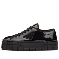 (WMNS) PRADA Double wheel sequin sneakers 'Black' 1E787M_959_F0002_F_050