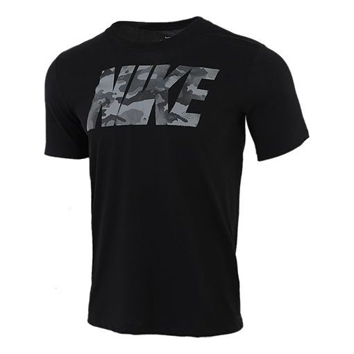 Nike Casual Sports Round Neck Running Short Sleeve Black CU8522-010