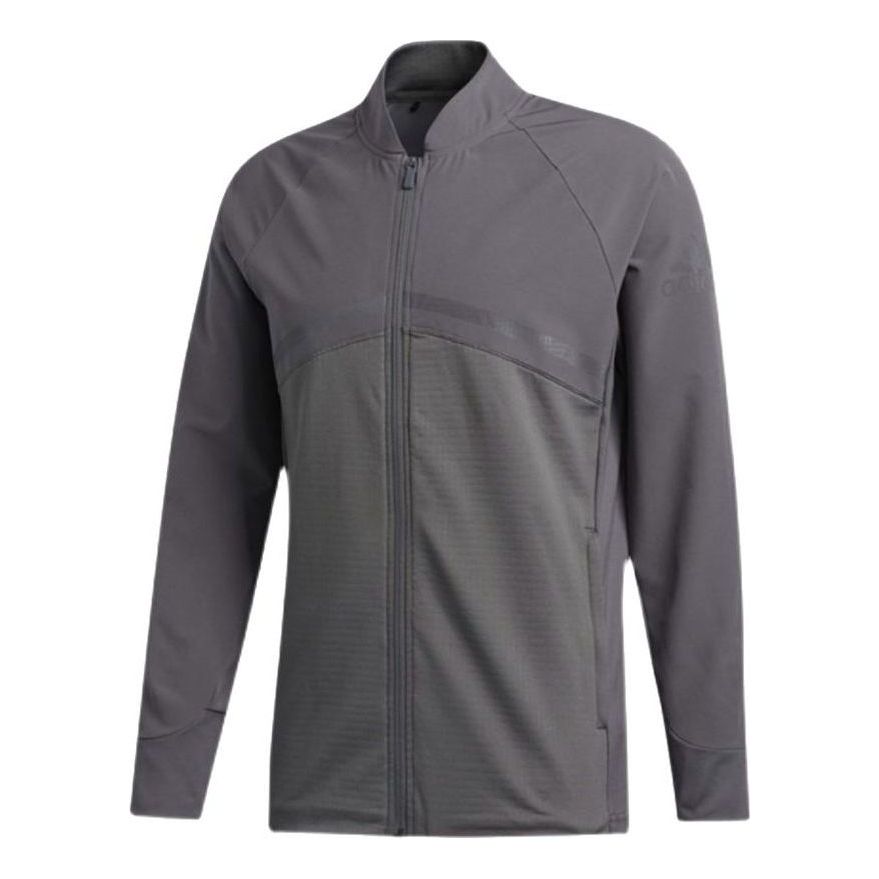 adidas Splicing Zipper Casual Sports Jacket Men's Grey FQ8490